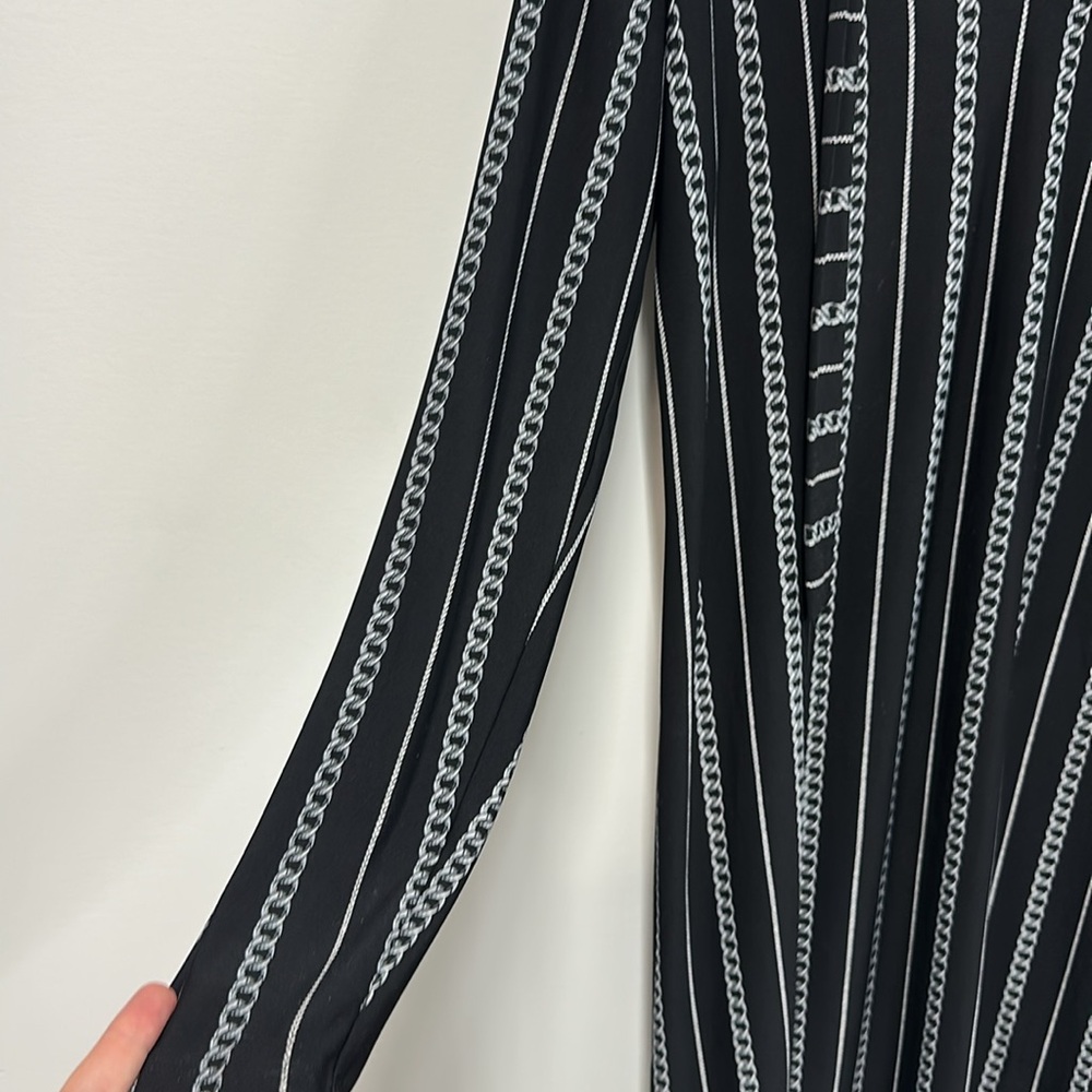 Michael Kors black chain tie neck dress L - Picture 5 of 8